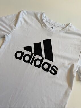 Adidas Kids White Tee with Black Logo